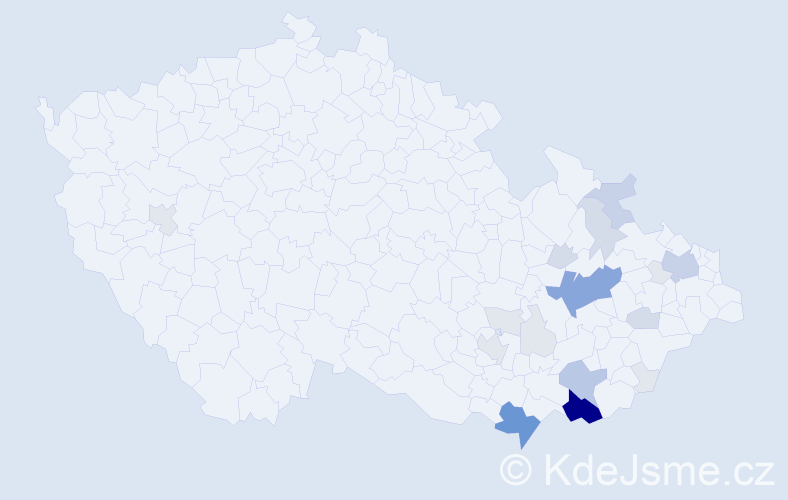 Příjmení: 'Můčka', počet výskytů 79 v celé ČR