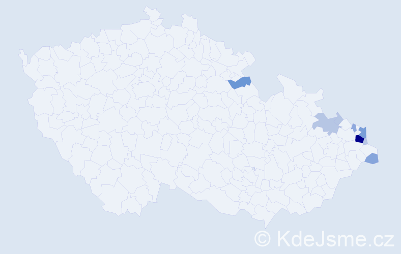 Příjmení: 'Kiszka', počet výskytů 41 v celé ČR