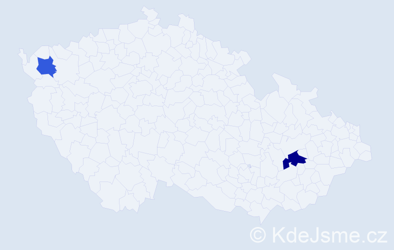 Příjmení: 'Horunová', počet výskytů 8 v celé ČR
