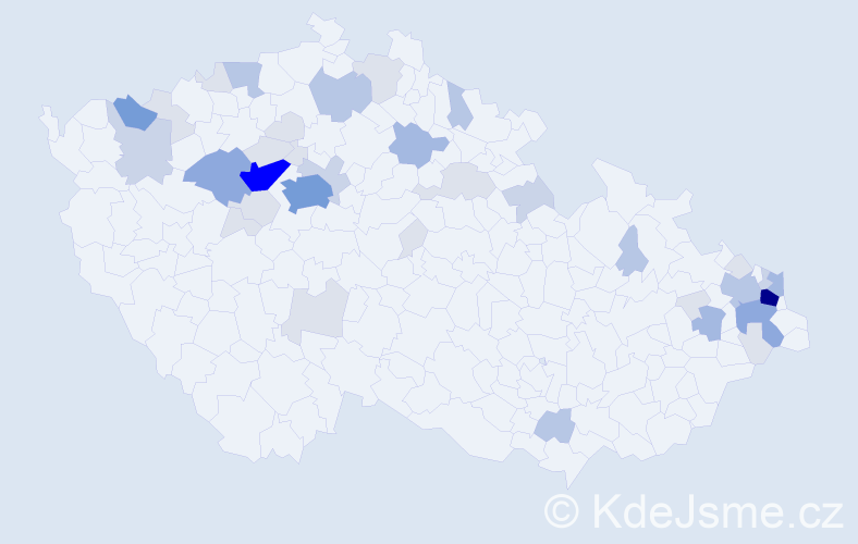 Příjmení: 'Kónya', počet výskytů 124 v celé ČR