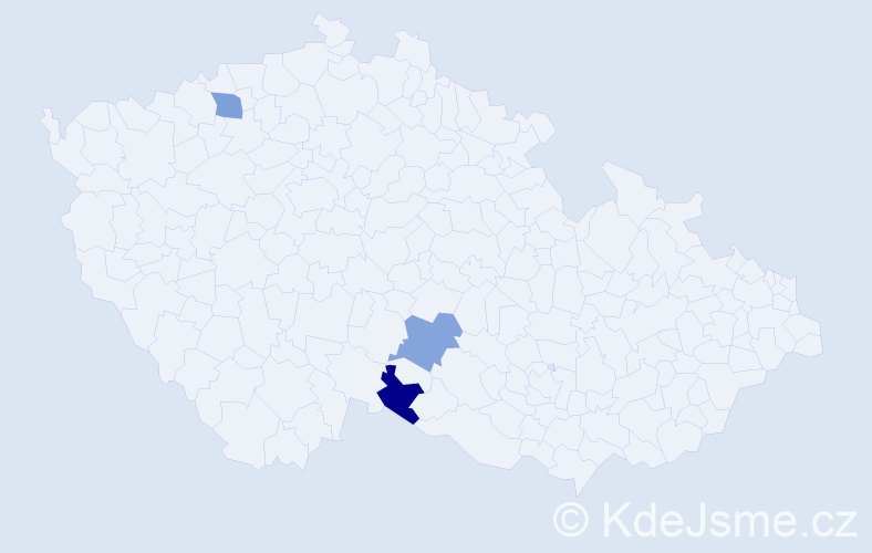 Příjmení: 'Hilenková', počet výskytů 6 v celé ČR