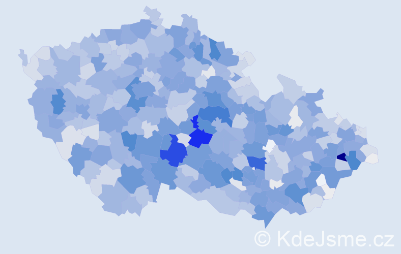 Příjmení: 'Blažek', počet výskytů 7261 v celé ČR
