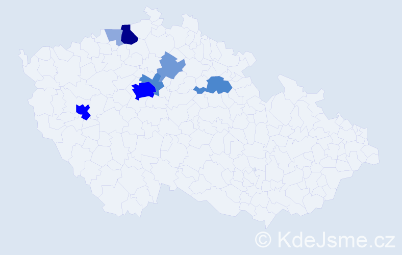 Příjmení: 'Vitvera', počet výskytů 23 v celé ČR