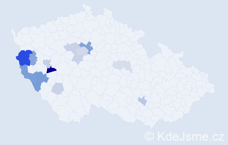 Příjmení: 'Raiser', počet výskytů 50 v celé ČR