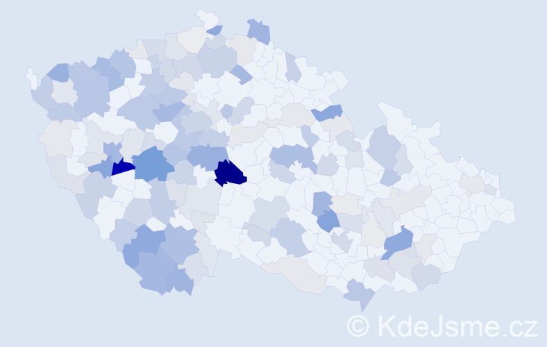 Příjmení: 'Štětina', počet výskytů 560 v celé ČR