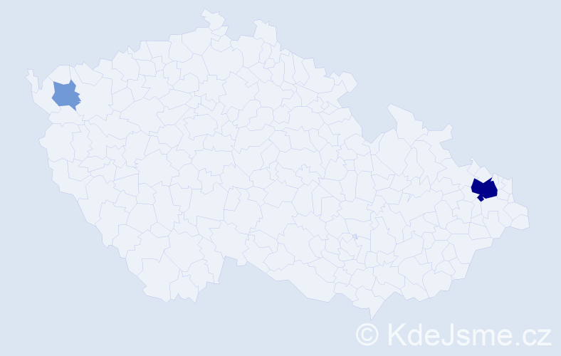 Příjmení: 'Fojtův', počet výskytů 8 v celé ČR