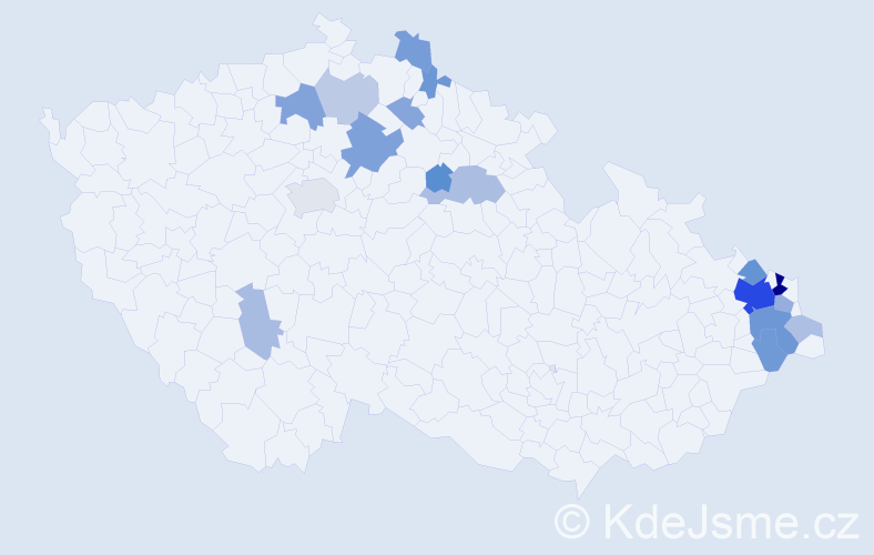 Příjmení: 'Suder', počet výskytů 49 v celé ČR