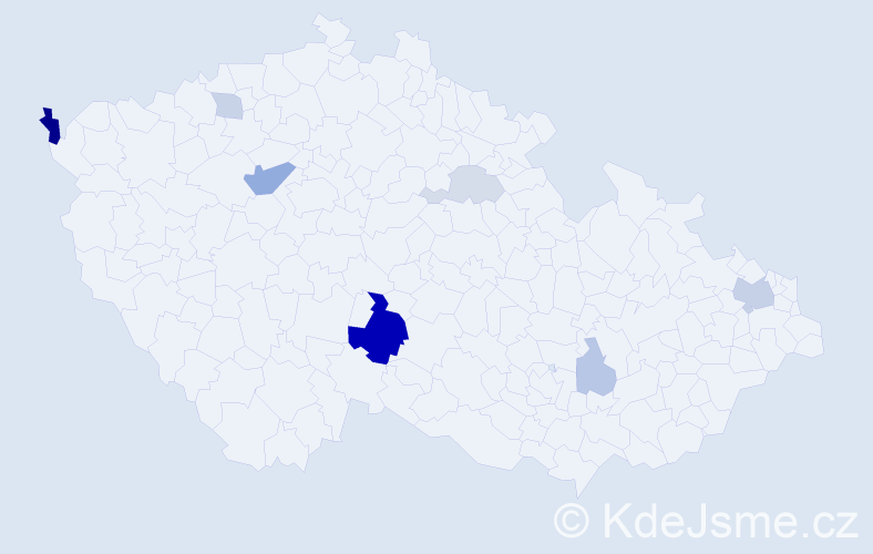 Příjmení: 'Keresztesová', počet výskytů 19 v celé ČR