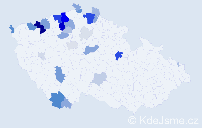 Příjmení: 'Daduč', počet výskytů 122 v celé ČR