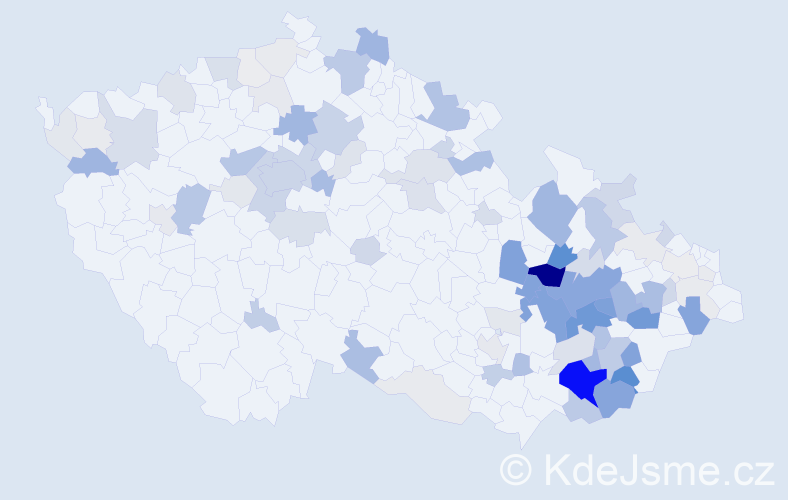 Příjmení: 'Huňková', počet výskytů 342 v celé ČR