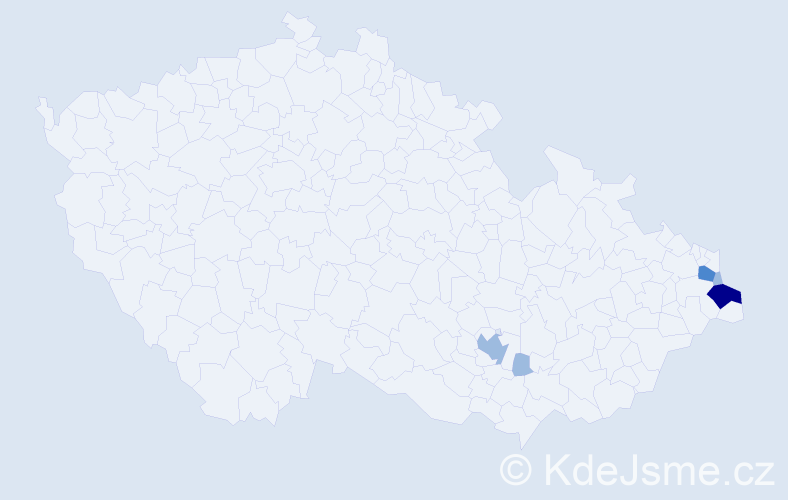 Příjmení: 'Kleis', počet výskytů 9 v celé ČR