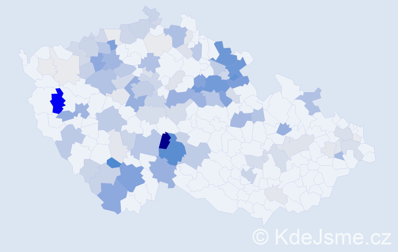 Příjmení: 'Kačer', počet výskytů 403 v celé ČR