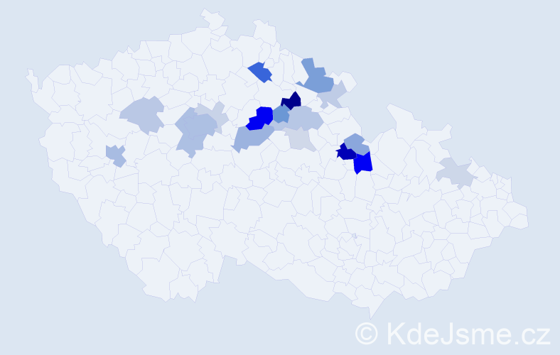 Příjmení: 'Bucháček', počet výskytů 51 v celé ČR