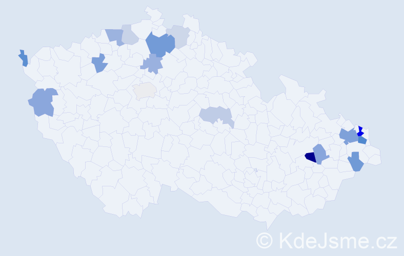 Příjmení: 'Hvolková', počet výskytů 34 v celé ČR