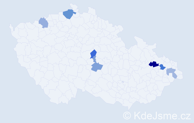 Příjmení: 'Burjetková', počet výskytů 8 v celé ČR