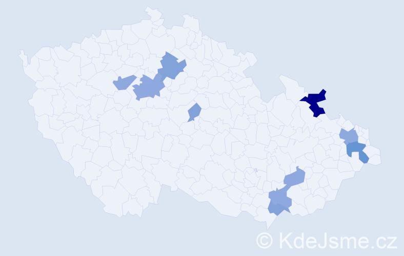 Příjmení: 'Balažíková', počet výskytů 23 v celé ČR