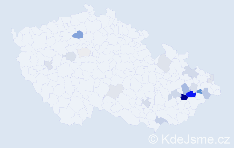 Příjmení: 'Slimáčková', počet výskytů 49 v celé ČR