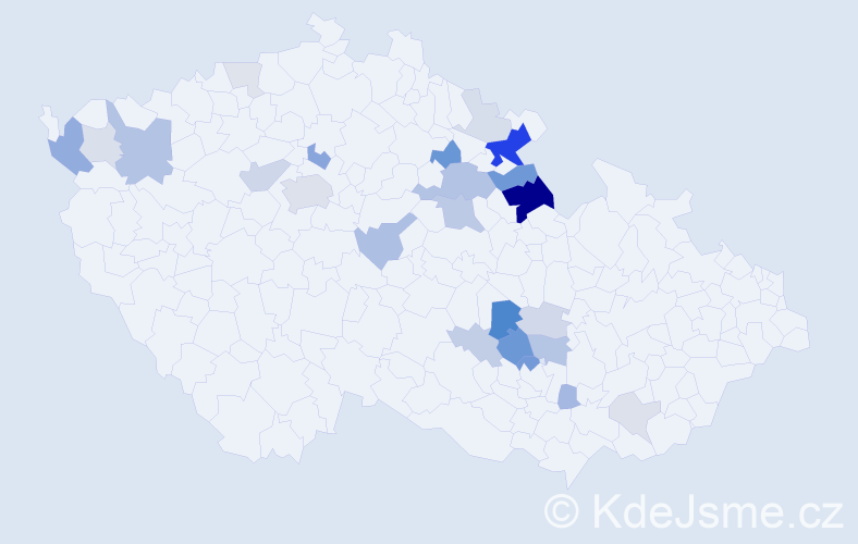 Příjmení: 'Dusbaba', počet výskytů 70 v celé ČR