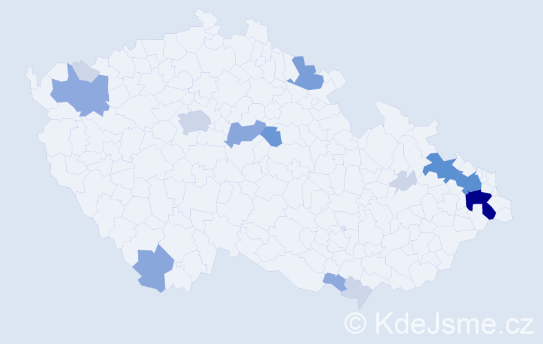 Příjmení: 'Levai', počet výskytů 51 v celé ČR