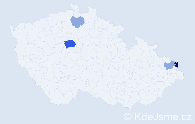 Příjmení: 'Prudel', počet výskytů 12 v celé ČR