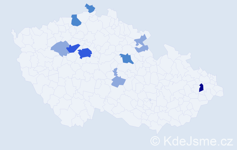 Příjmení: 'Čambál', počet výskytů 21 v celé ČR