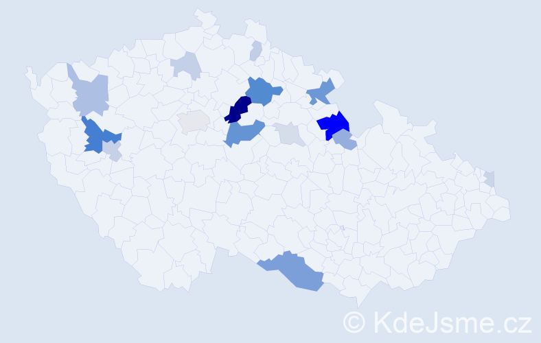 Příjmení: 'Zábrahová', počet výskytů 46 v celé ČR
