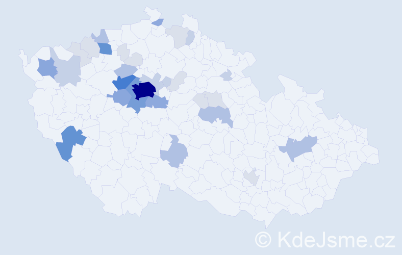 Příjmení: 'Pachmanová', počet výskytů 112 v celé ČR