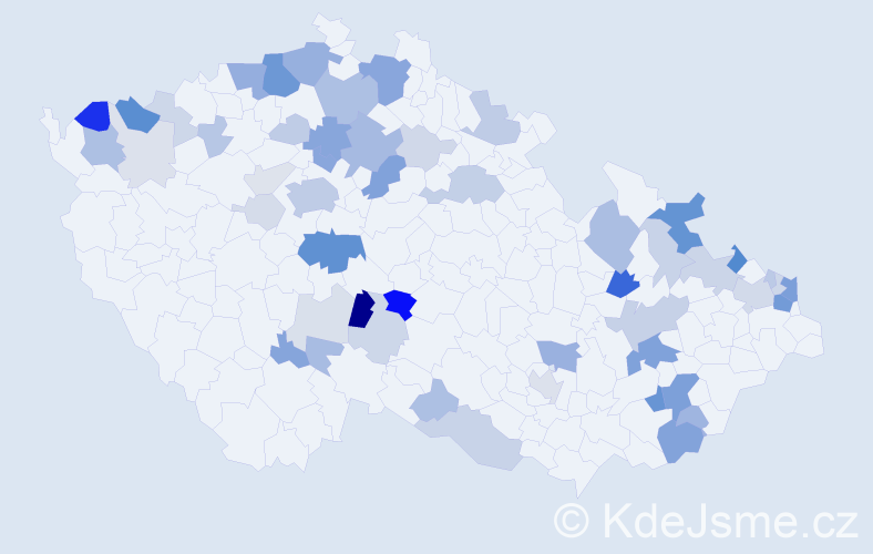 Příjmení: 'Milko', počet výskytů 174 v celé ČR