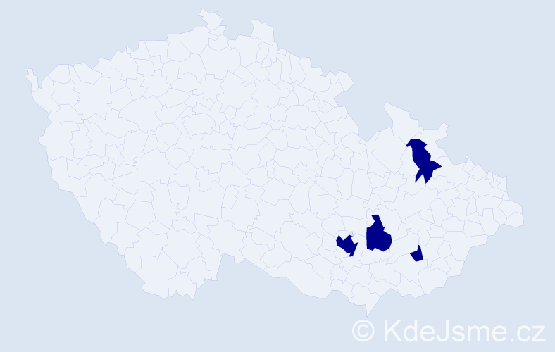 Příjmení: 'Saják', počet výskytů 4 v celé ČR