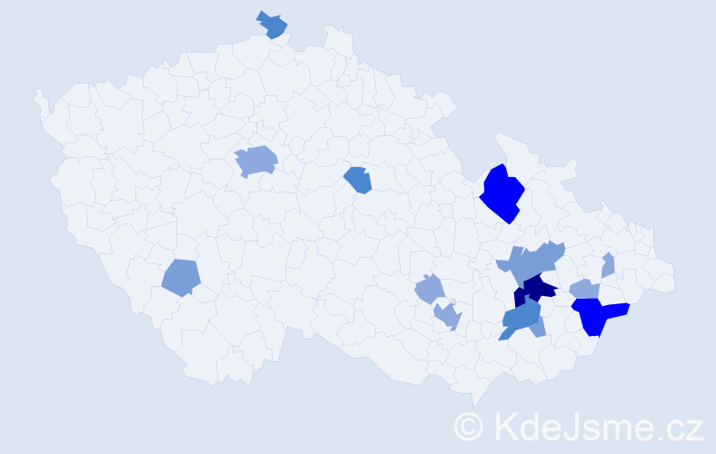 Příjmení: 'Calabová', počet výskytů 37 v celé ČR