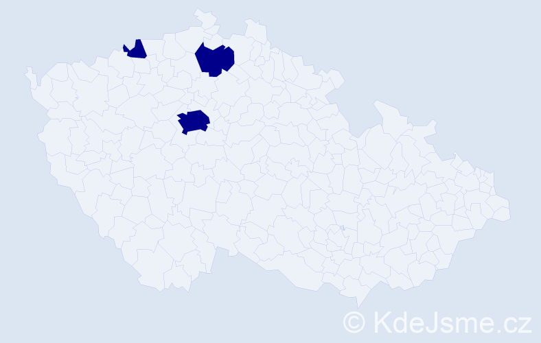 Příjmení: 'Vingr', počet výskytů 3 v celé ČR