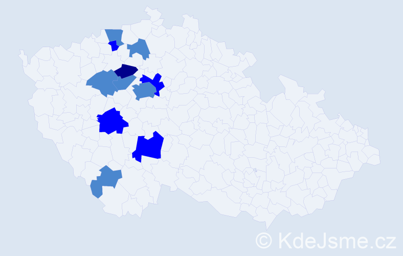 Příjmení: 'Muf', počet výskytů 17 v celé ČR