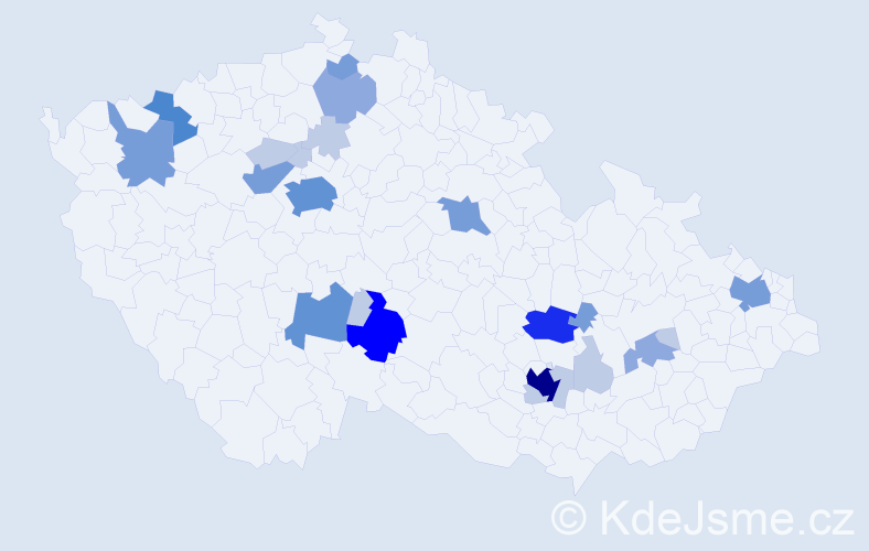 Příjmení: 'Ecler', počet výskytů 67 v celé ČR