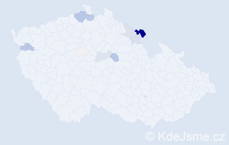 Příjmení: 'Zubričan', počet výskytů 16 v celé ČR
