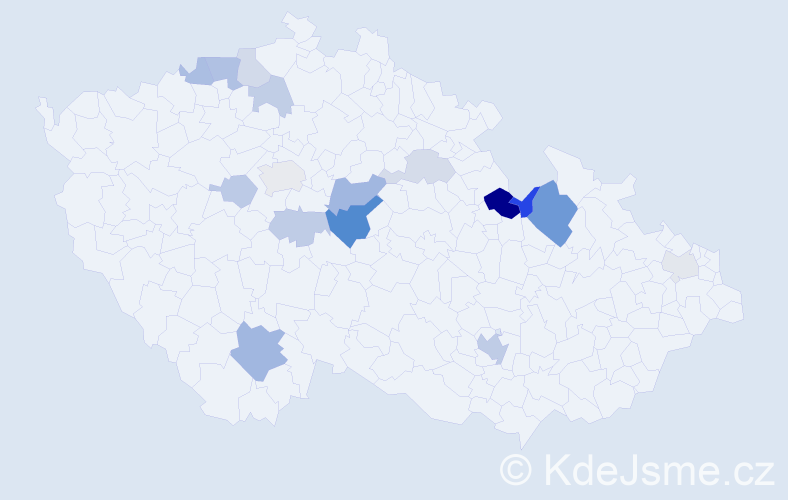 Příjmení: 'Barnatová', počet výskytů 34 v celé ČR