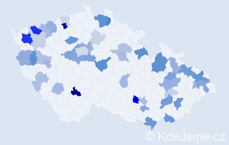 Příjmení: 'Marcinková', počet výskytů 125 v celé ČR