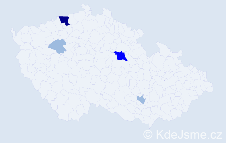Příjmení: 'Bunčeková', počet výskytů 9 v celé ČR