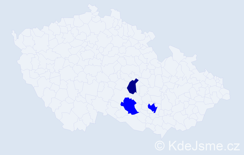 Příjmení: 'Rakšányová', počet výskytů 4 v celé ČR