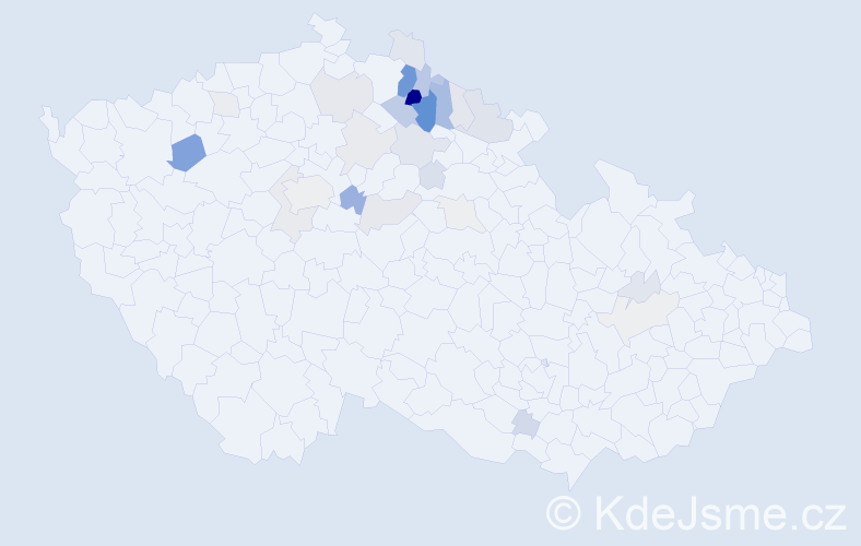 Příjmení: 'Klápšťová', počet výskytů 100 v celé ČR