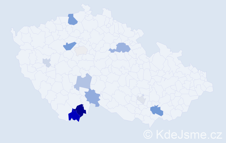 Příjmení: 'Mayrhofer', počet výskytů 19 v celé ČR