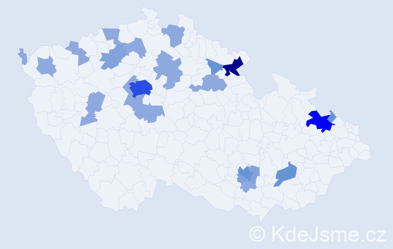 Příjmení: 'Klemmová', počet výskytů 51 v celé ČR