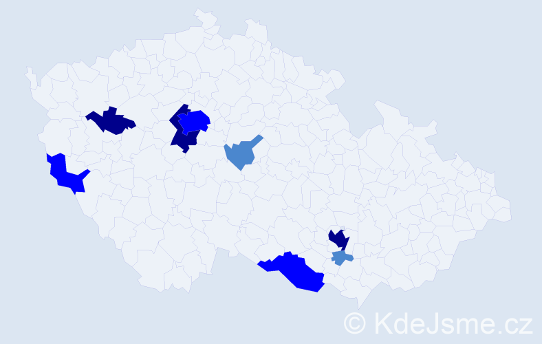 Příjmení: 'Morysek', počet výskytů 17 v celé ČR