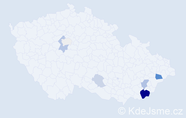 Příjmení: 'Krhůtková', počet výskytů 19 v celé ČR
