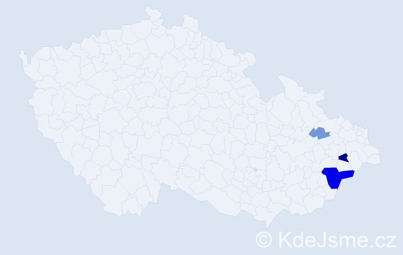 Příjmení: 'Czefferová', počet výskytů 13 v celé ČR