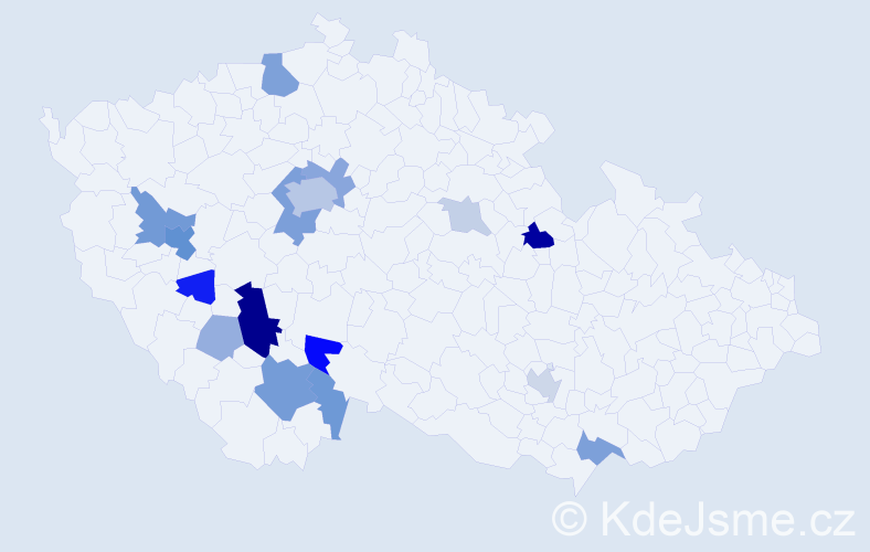 Příjmení: 'Zabranská', počet výskytů 48 v celé ČR
