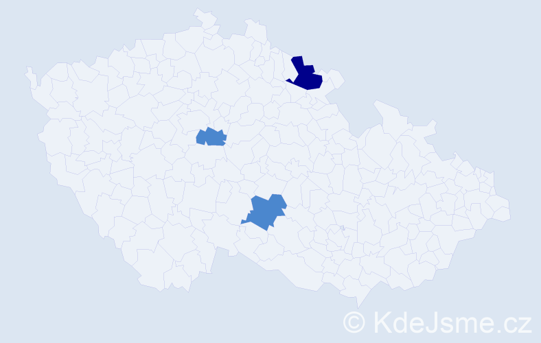 Příjmení: 'Zaplatilková', počet výskytů 5 v celé ČR