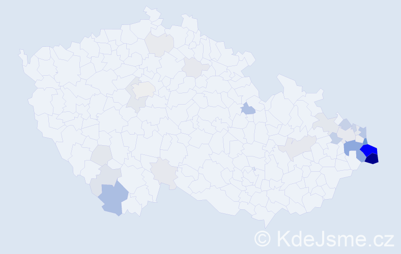 Příjmení: 'Kukuczka', počet výskytů 123 v celé ČR