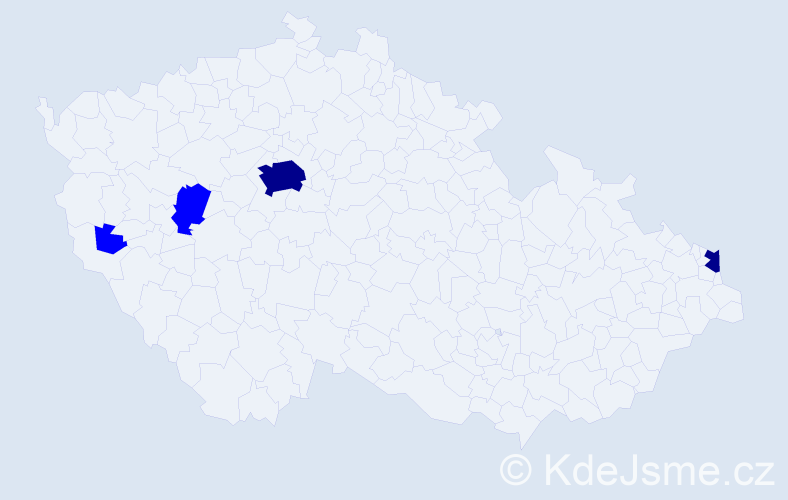 Příjmení: 'Kiráľová', počet výskytů 6 v celé ČR