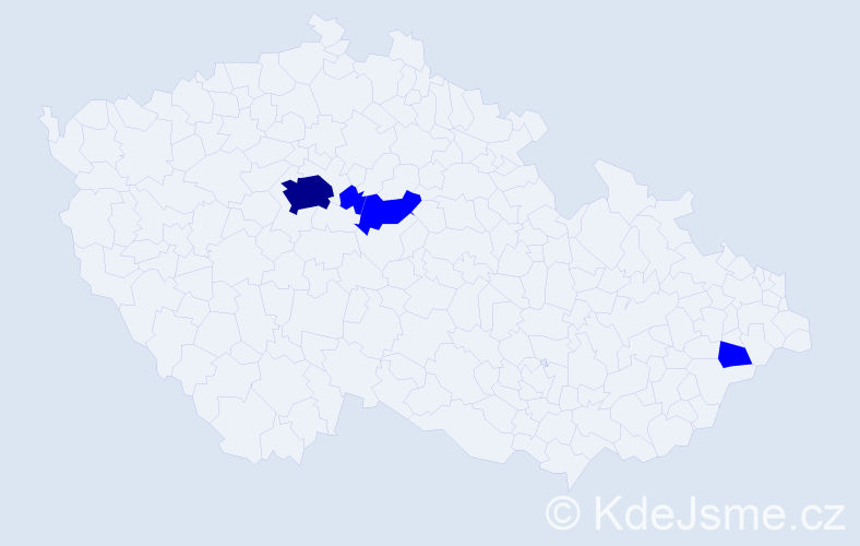 Příjmení: 'Čichová', počet výskytů 5 v celé ČR