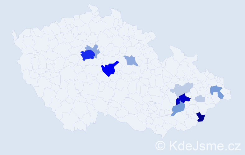 Příjmení: 'Ginter', počet výskytů 46 v celé ČR